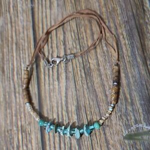 American Eagle Outfitters Turquoise and Tan Necklace